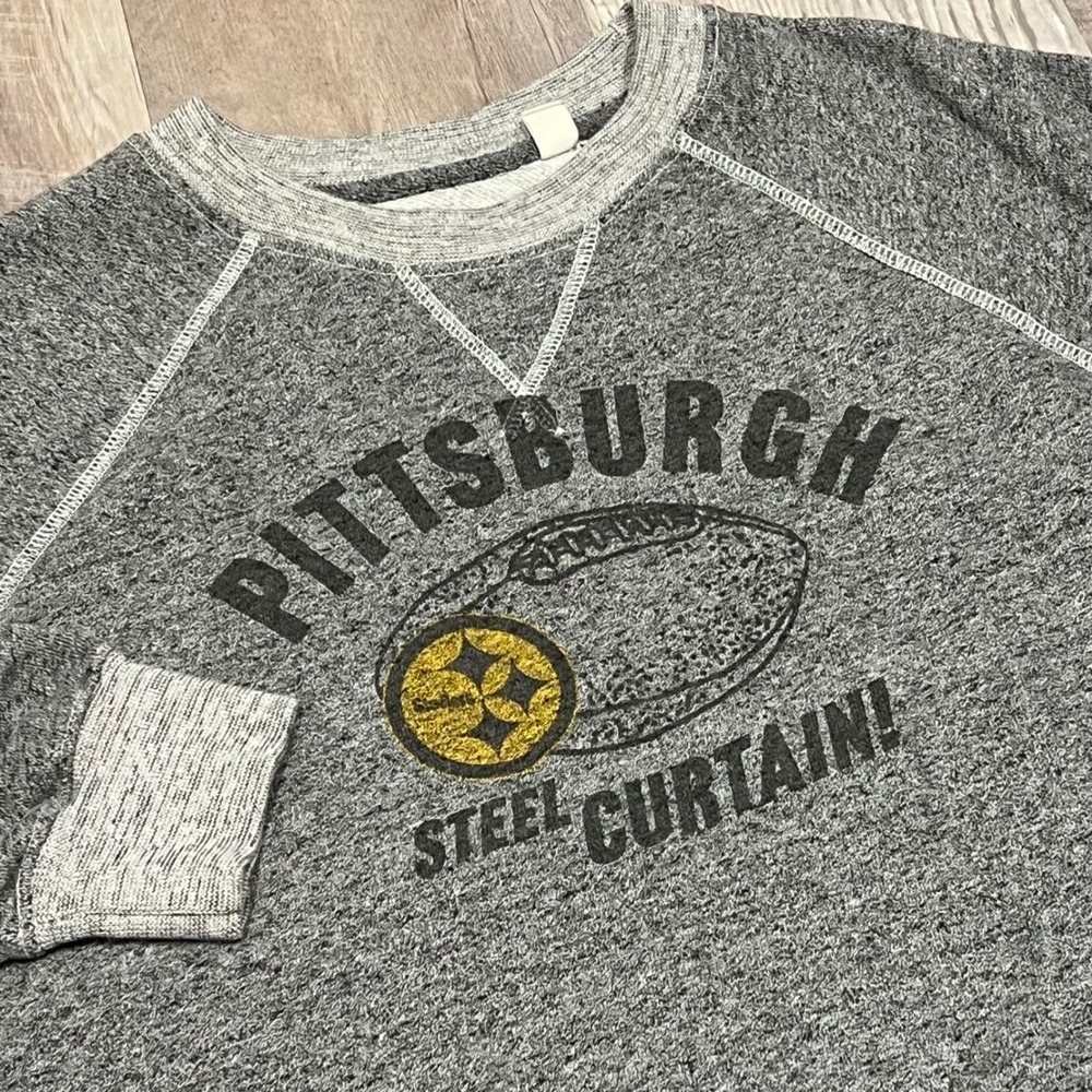 Tailgate Pittsburgh Steelers "Steel Curtain!" Oversized Sweatshirt‎ Women's XS
